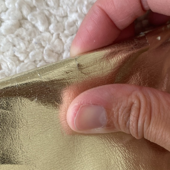 Aldo Faux Leather Gold Envelope Wristlet Clutch - Picture 13 of 16